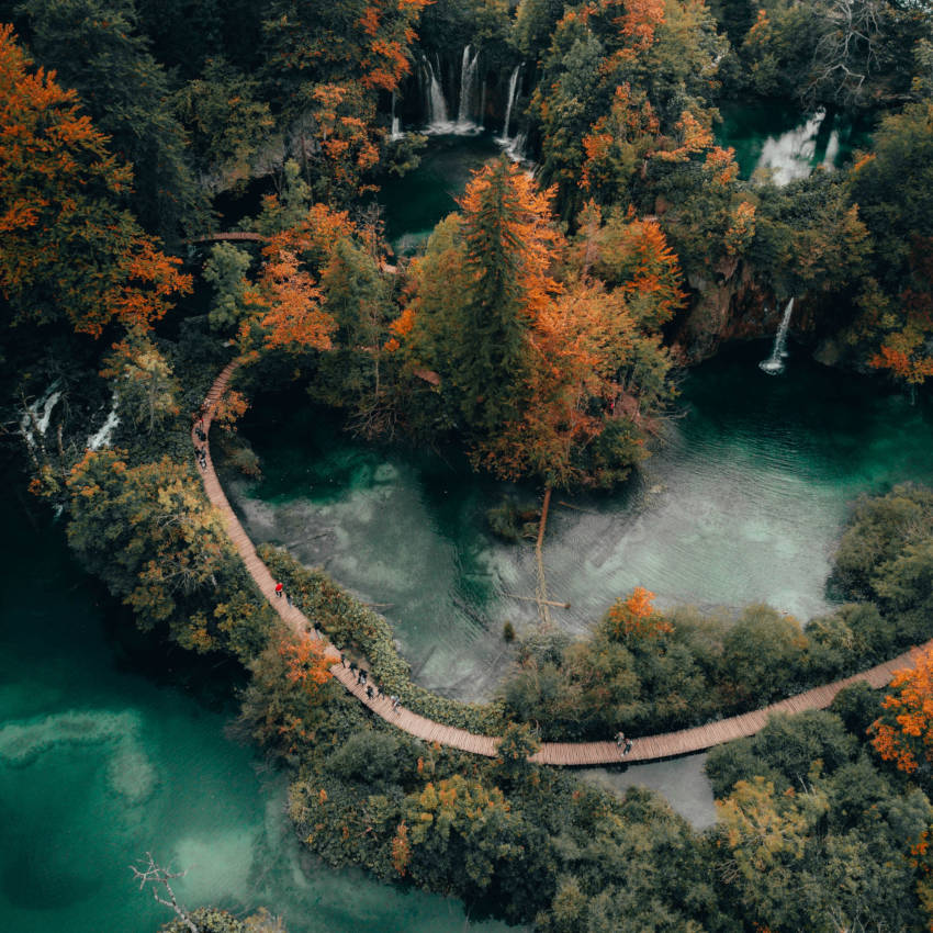 Plitvice Lakes National park in Kroatië.
